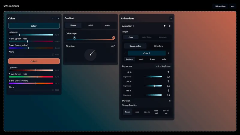 Screenshot of OK gradients